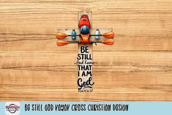 Be Still God Kayak Cross Christian Design T-Shirt