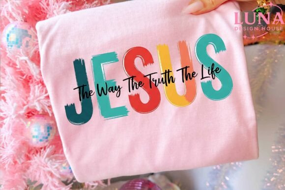 Brush Stroke Jesus the Way the Truth Png for T-Shirt Designs