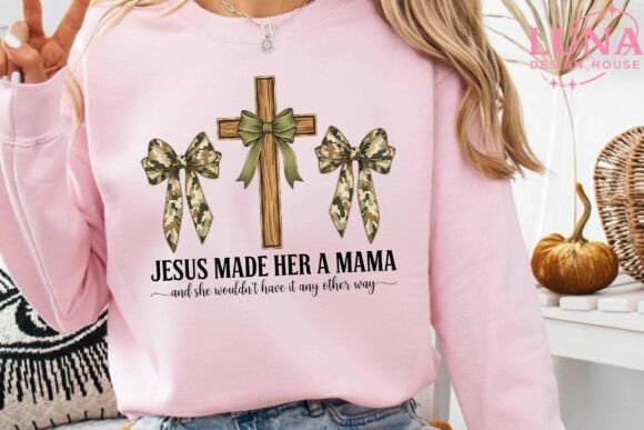 Camo Coquette Christian Mama PNG for T-Shirt Designs