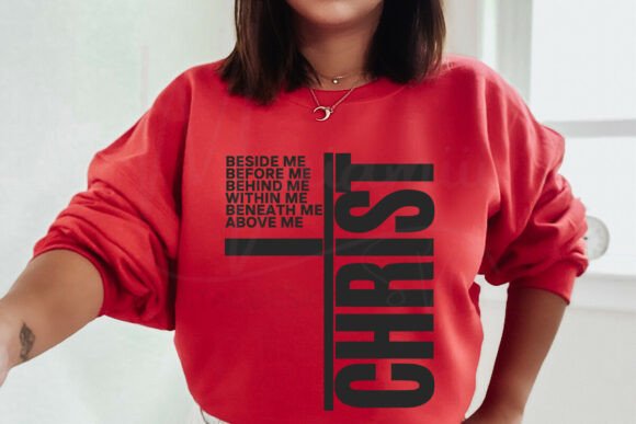 Christ Beside Me SVG for T-Shirt Designs