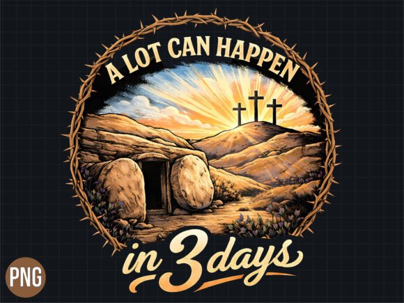 Christian a Lot Can Happen in 3 Days PNG for T-Shirt Designs