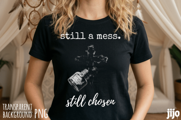 Christian Cross Ink Chosen PNG T-Shirt Designs