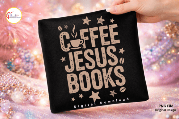 Coffee Lover PNG, Coffee Jesus Books PNG for T-Shirt Designs