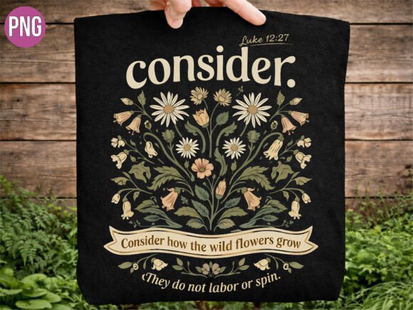 Consider Wildflowers Luke Christian PNG T-Shirt Designs