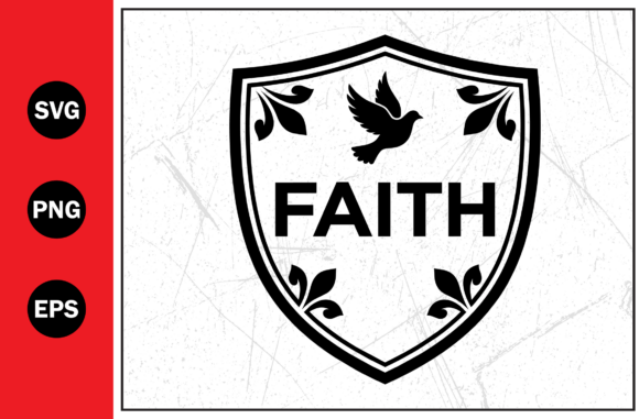 Faith Christian Shield Dove Bird Svg Png for T-Shirt Designs
