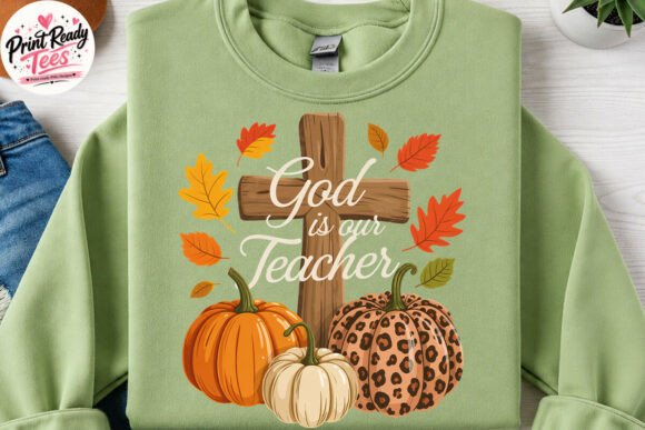 God is Our Teacher Fall Christian PNG for T-Shirt Designs