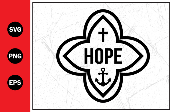 Hope Christian Cross Anchor Graphic Svg for T-Shirt Designs