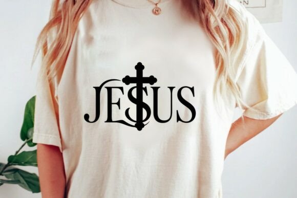 Jesus Faith Cross Typography Png for T-Shirt Designs