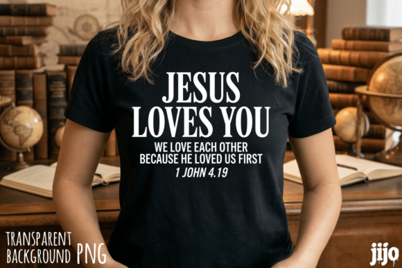 Jesus Loves Christian John PNG T-Shirt Designs