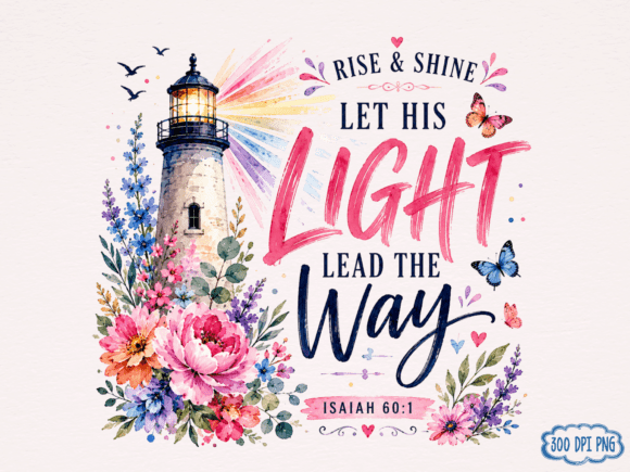 Let His Light Lead the Way Lighthouse PN T-Shirt Designs