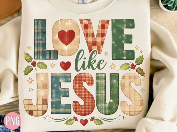 Ove Like Jesus Plaid Christmas PNG for T-Shirt Designs