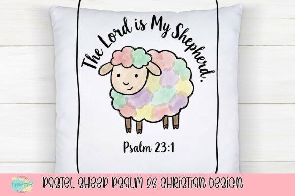Pastel Sheep Psalm 23 T-Shirt Designs