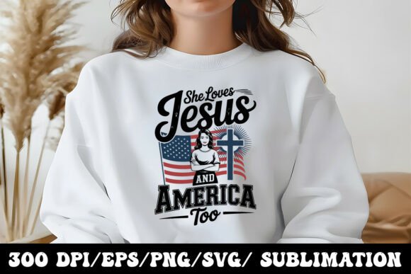 Patriotic Christian USA Flag Cross Jesus T-Shirt Designs