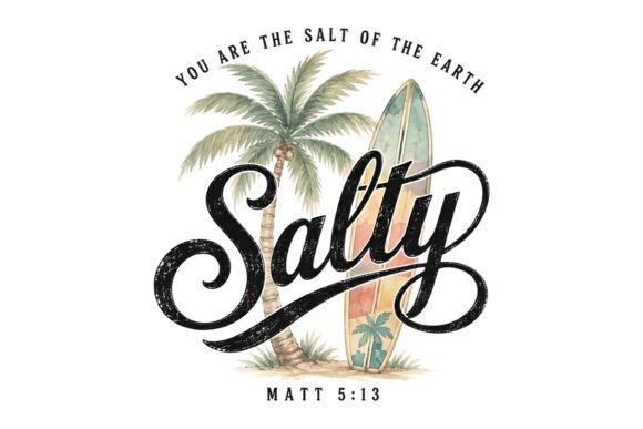Salty Beach Faith SVG for T-Shirt Designs