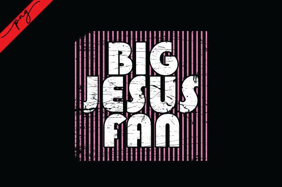 Striped Big Jesus Fan T-Shirt Design