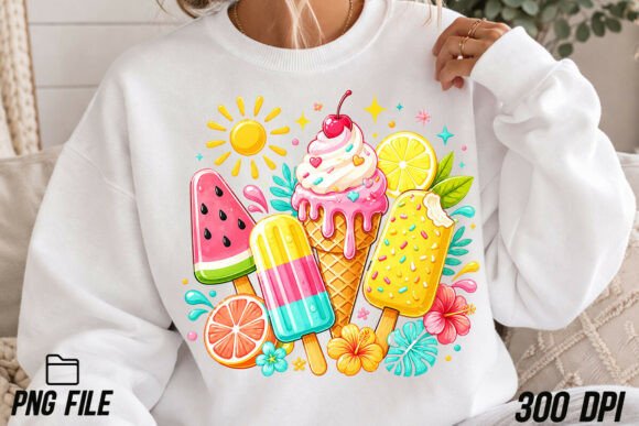 Summer Popsicle Png, Summer Ice Cream for T-Shirt Designs