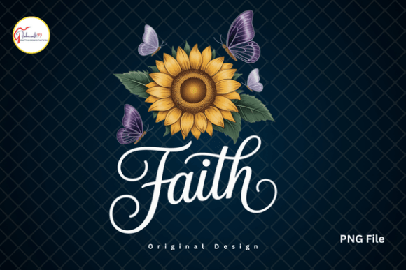 Sunflower Butterfly Christian Faith PNG T-Shirt Designs